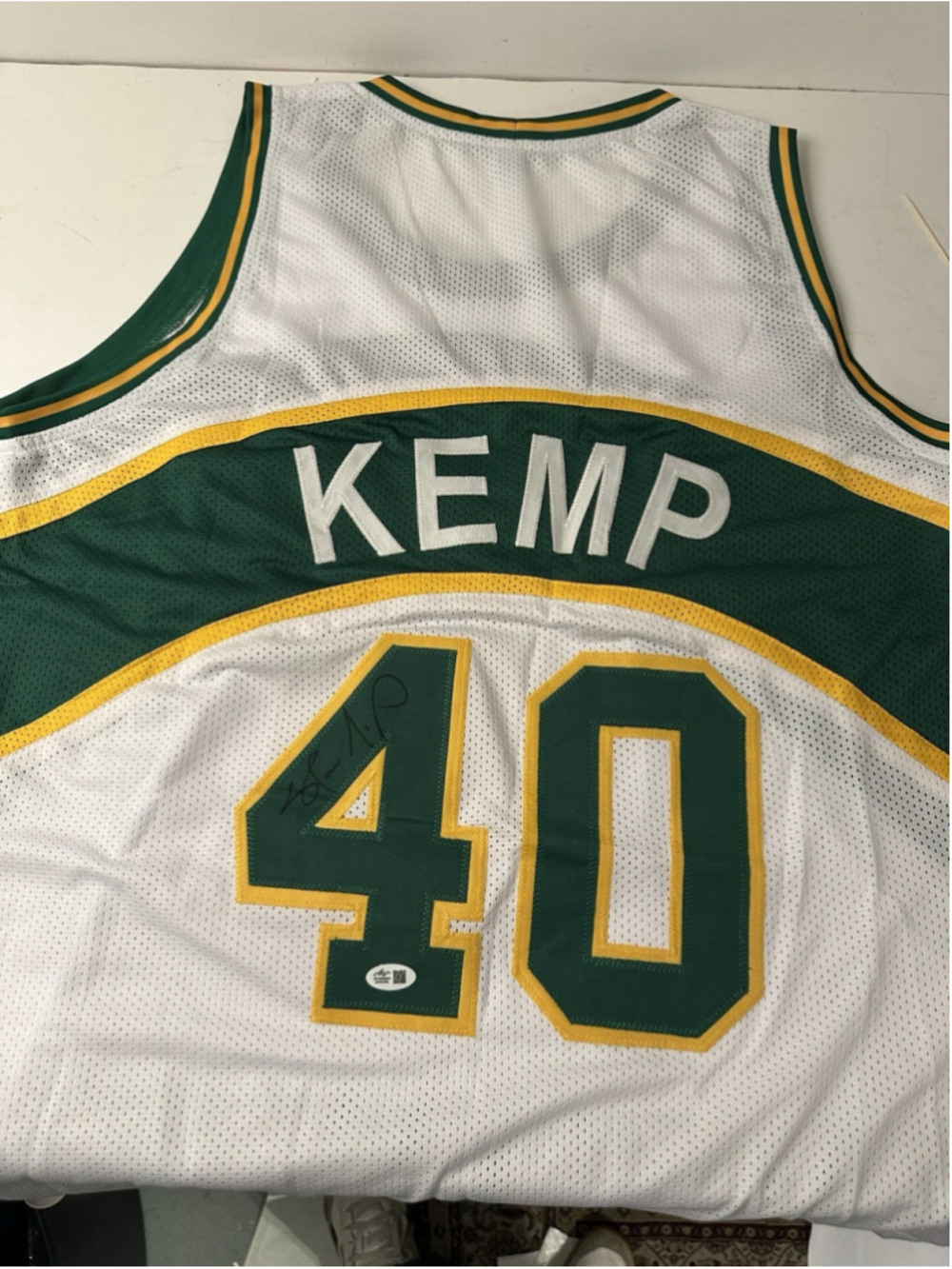 SHAWN KEMP Signed Seattle Custom Basketball Jersey Leaf Witnessed COA Auto XL
